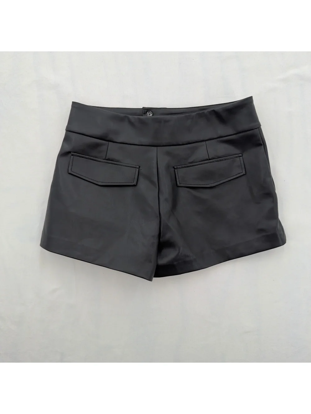 NWOT Zara Black Faux Leather High Waisted Shorts Dressy Shorts Size M Goth
